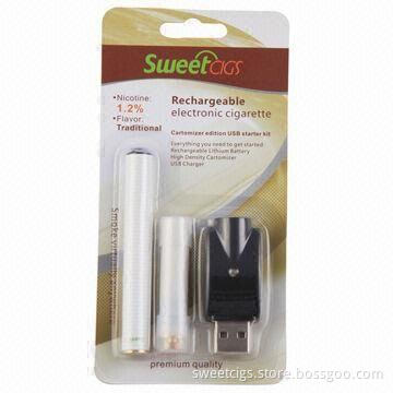 Rechargeable Electronic Cigarettes with USB Charger, Tabacco Cartridge Refills, Sized 9.3 x 104mm